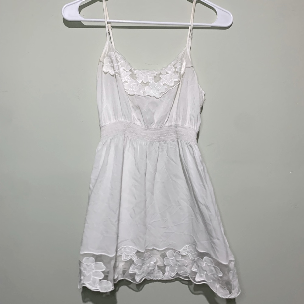 White Floral lace Spaghetti shirt